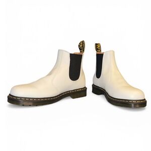 Dr. Martens Chelsea Boots, Womens Size 11, White Leather, Pull On, NWOB